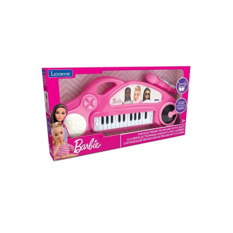 Barbie children's electronic piano with light effects and microphone