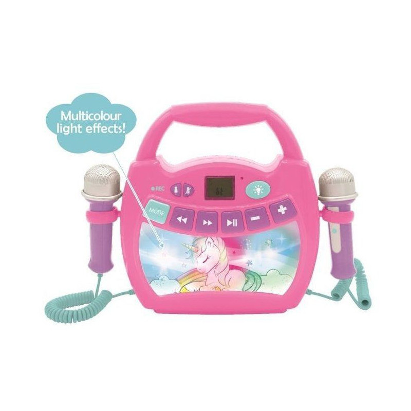 LEXIBOOK - Unicorn Bluetooth Speaker - Light Effects, Microphones and