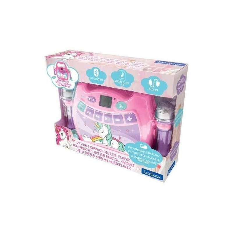 LEXIBOOK - Unicorn Bluetooth Speaker - Light Effects, Microphones and