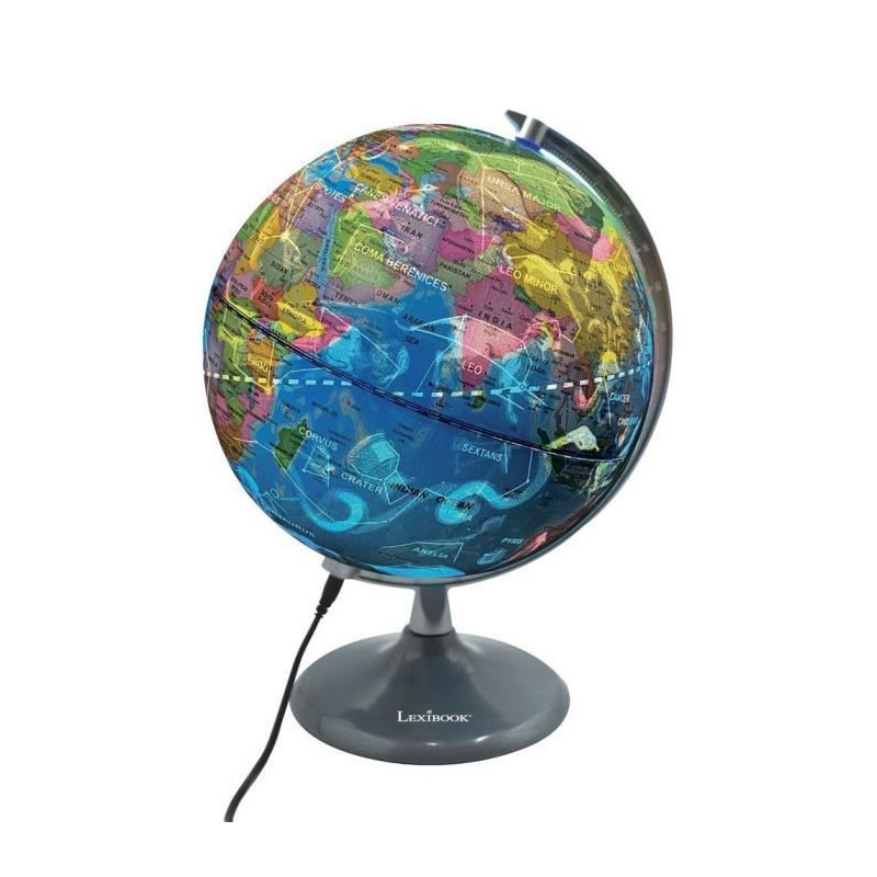 LEXIBOOK - Luminous day & night globe - Earth globe during the day and