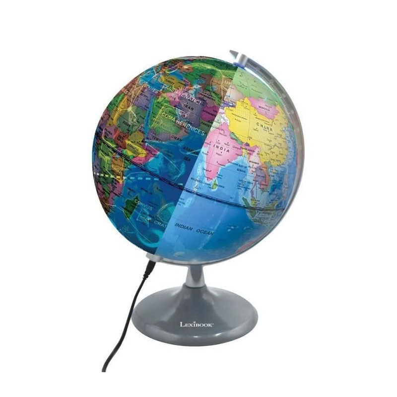 LEXIBOOK - Luminous day & night globe - Earth globe during the day and