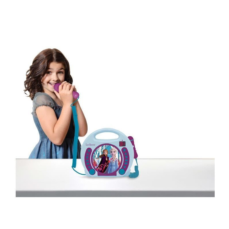 LEXIBOOK - THE QUEEN OF SNOW - CD Player Karaoke Kid with 2 microphone