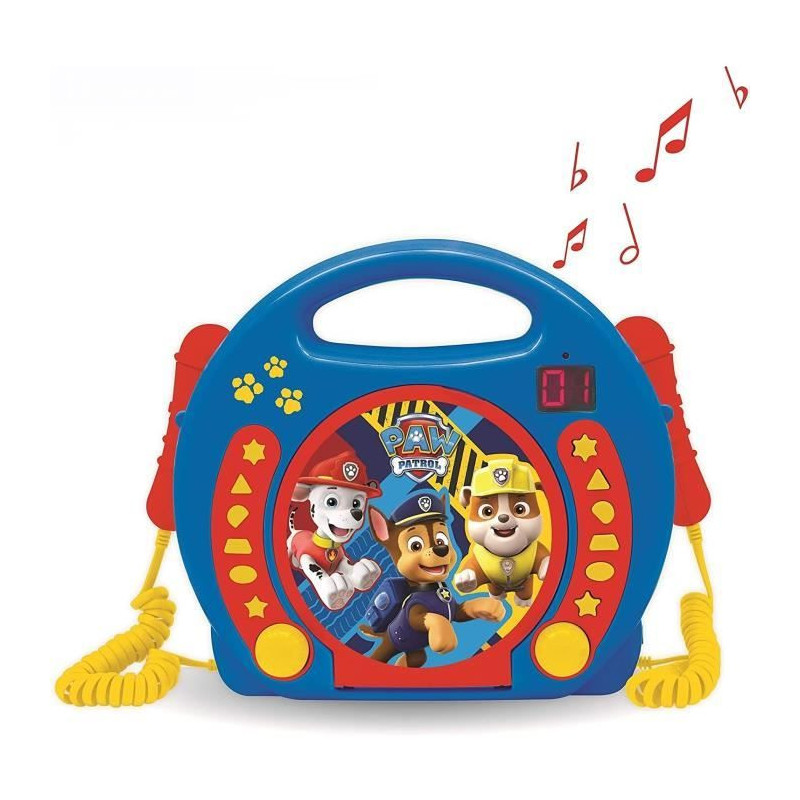 LEXIBOOK - PAT 'PATROUILLE - CD Player Kid Karaoke with 2 microphones