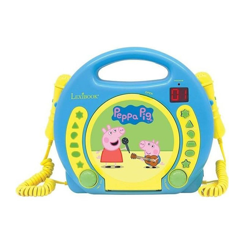 LEXIBOOK - PEPPA PIG - Children's Karaoke CD Player with 2 microphones