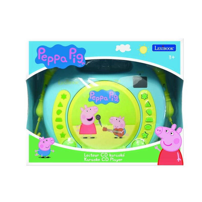 LEXIBOOK - PEPPA PIG - Children's Karaoke CD Player with 2 microphones