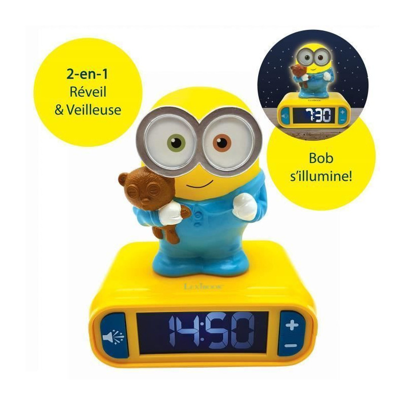 MINIONS Alarm clock with 3D night light and sound effects - LEXIBOOK