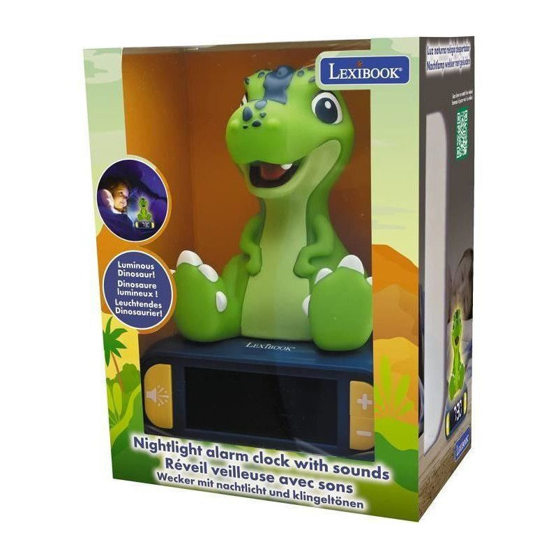 Digital awakening with light dinosaur light in 3D and sound effects