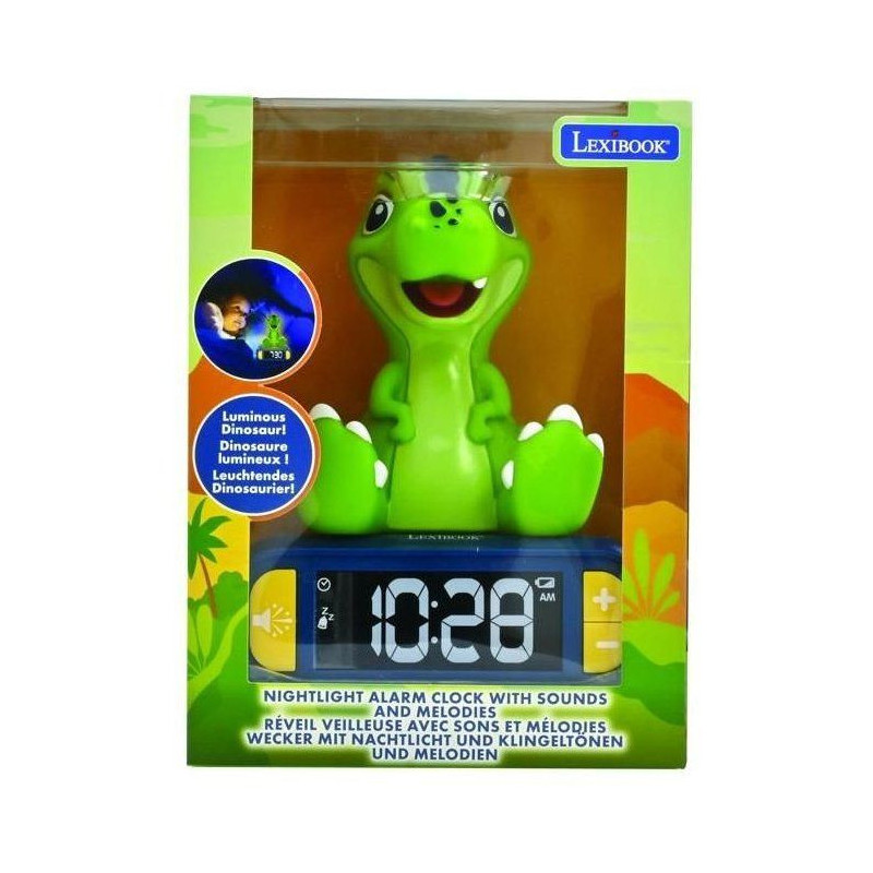 Digital awakening with light dinosaur light in 3D and sound effects