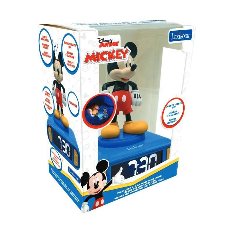 Digital alarm clock with 3D Mickey night light and sound effects