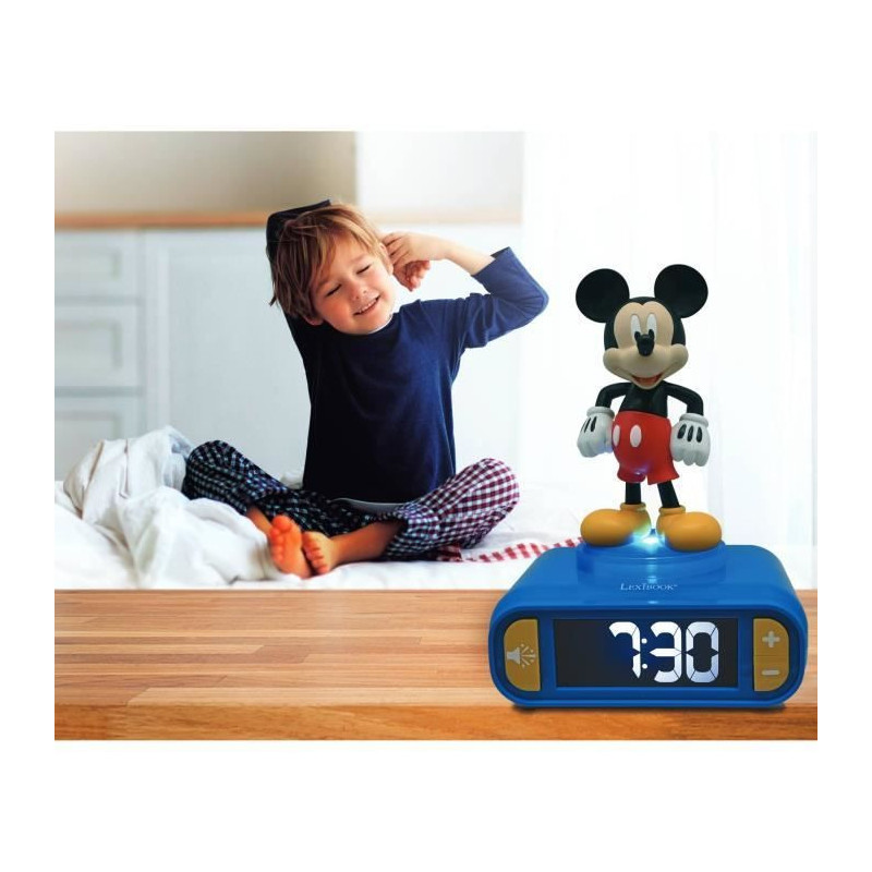 Digital alarm clock with 3D Mickey night light and sound effects