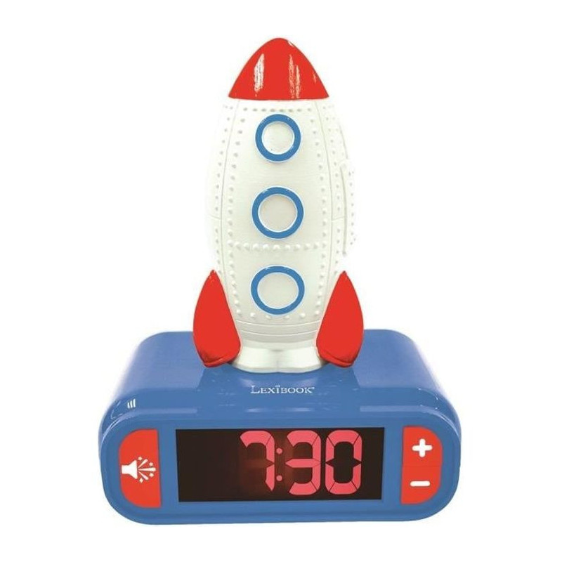 Rocket Night Light Alarm Clock with Sound Effects