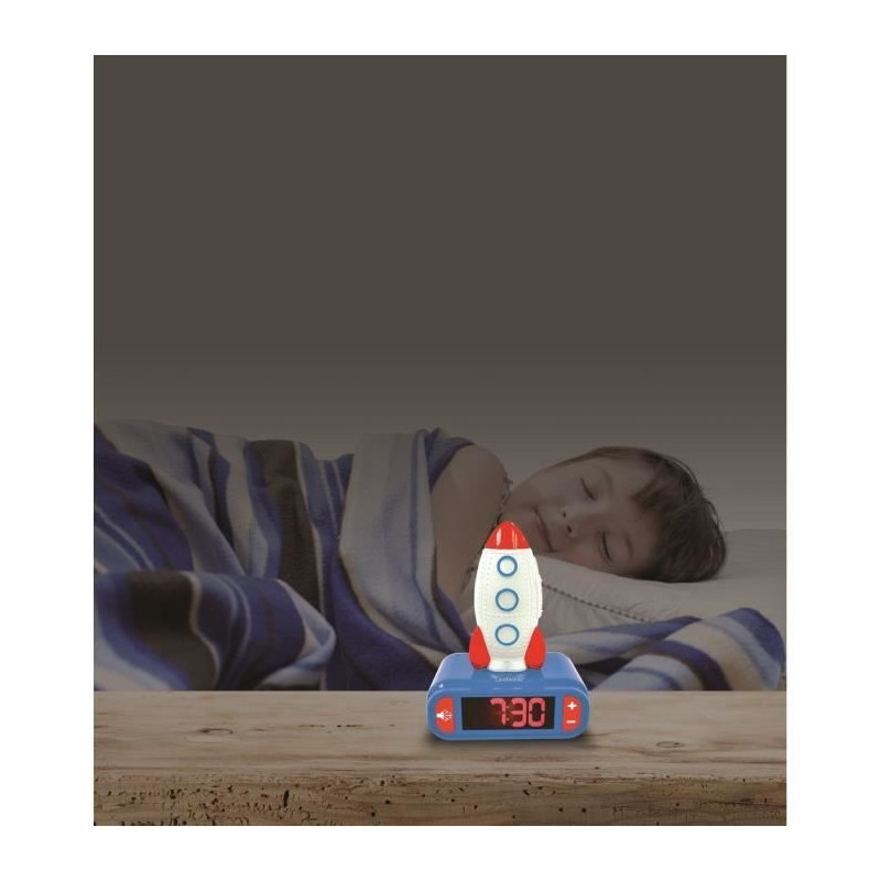 Rocket Night Light Alarm Clock with Sound Effects