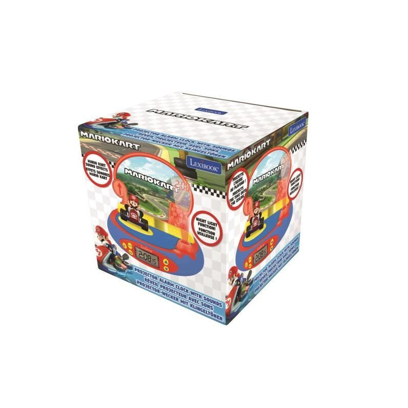 MARIO KART Projector Alarm Clock with Nintendo Video Game Sounds