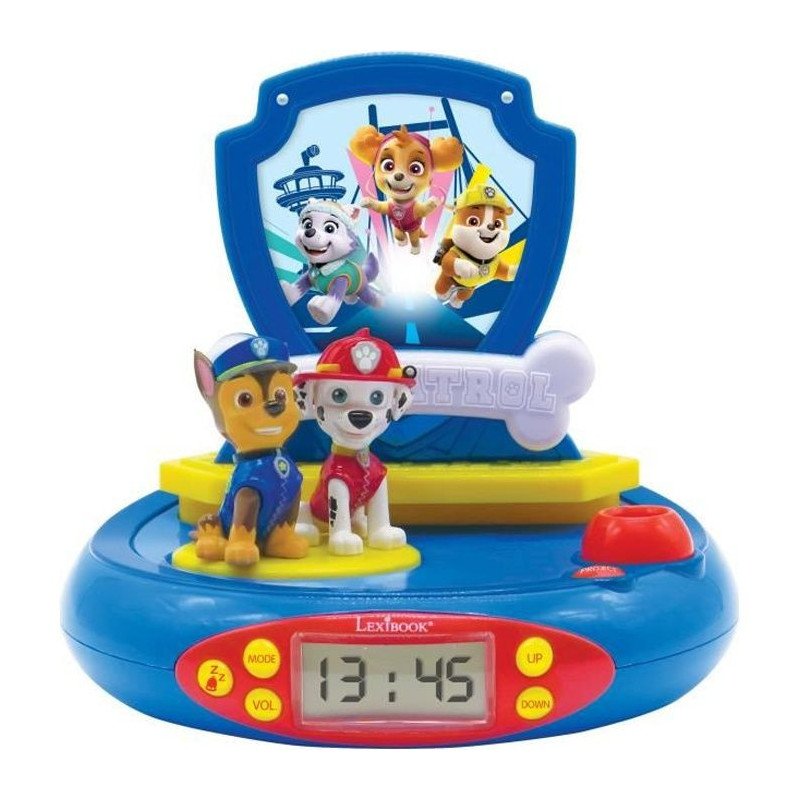 LEXIBOOK - PAT PATROUILLE - Radio Child Alarm Clock with Projections I