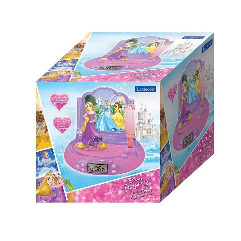 LEXIBOOK - DISNEY PRINCESSES - Child Alarm Clock Radio with Projection
