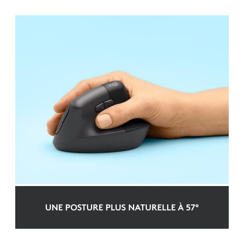 Logitech Lift Ergonomic Vertical Wireless Mouse, Bluetooth or Logi Bol