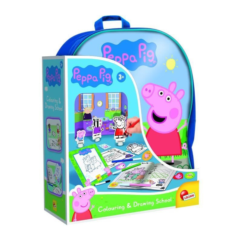 Coloring backpack and drawing school - Peppa Pig - LISCIANI