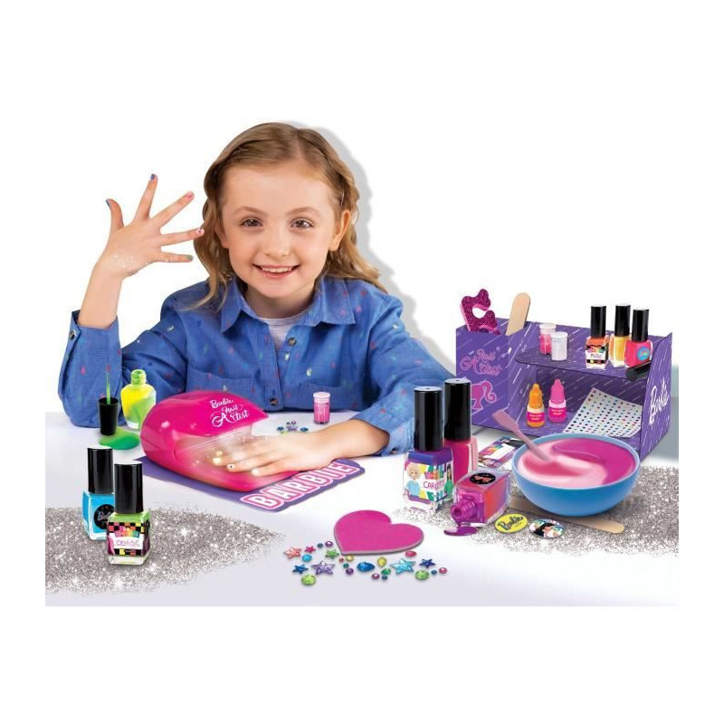 Barbie Nail Polish Kit - LISCIANI - Changes color and glows in the dar