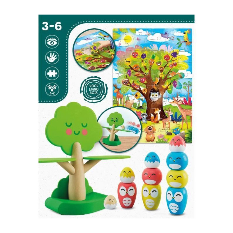 Tree Balancing - Montessori Game - MONTESSORI WOOD - Balancing Game, T
