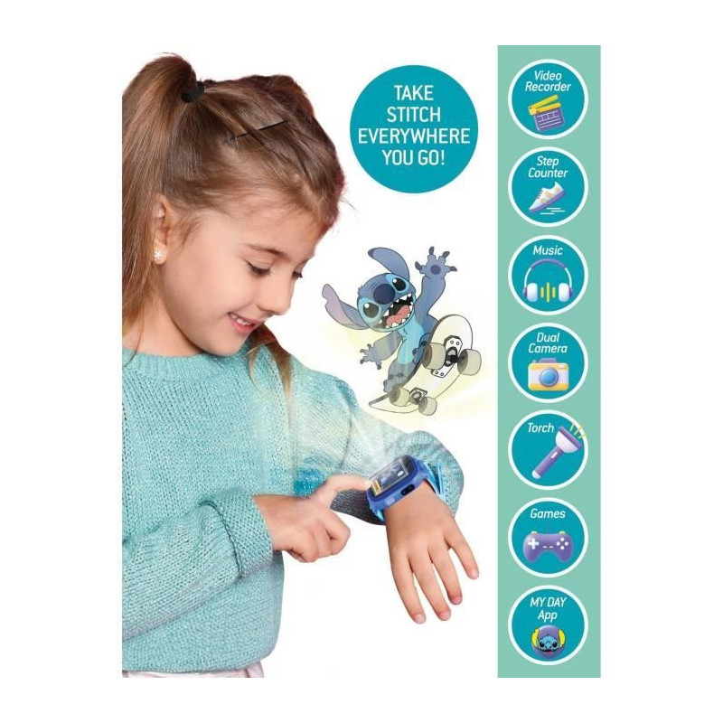 Educational Watch - HI TECH - STITCH - Customizable dials, 5 interacti