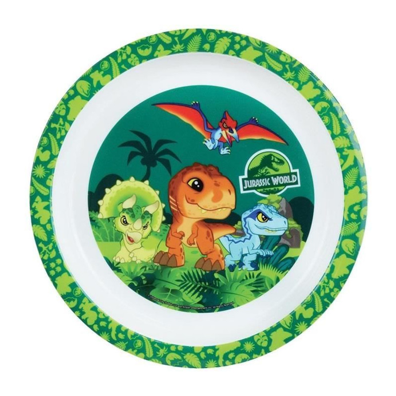 JURASSIC WORLD - Children's tableware set with glass, soup plate, plat