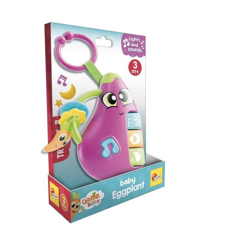 Aubergine - Electronic Rattle - CAROTINA BABY - Melodies and Animal So