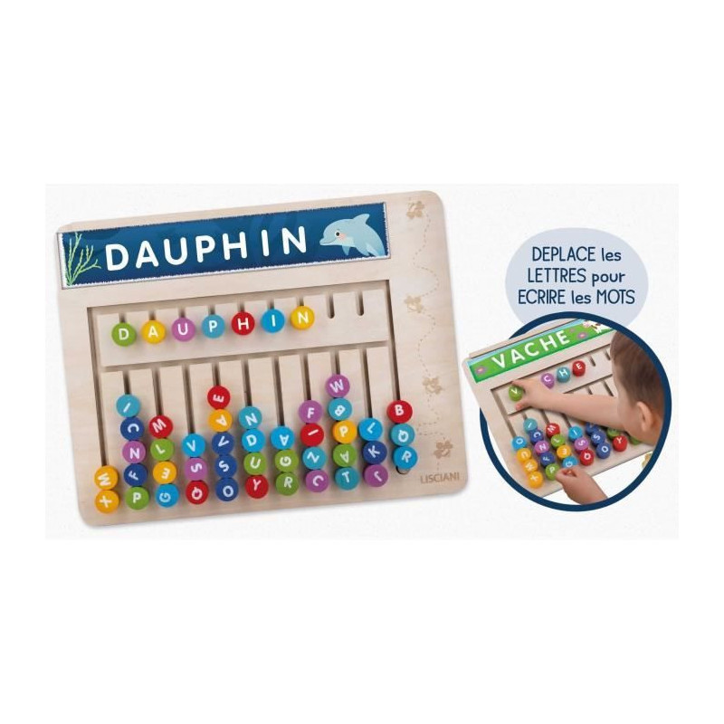 Word search - Montessori game - MONTESSORI - Wooden board, magnetic le