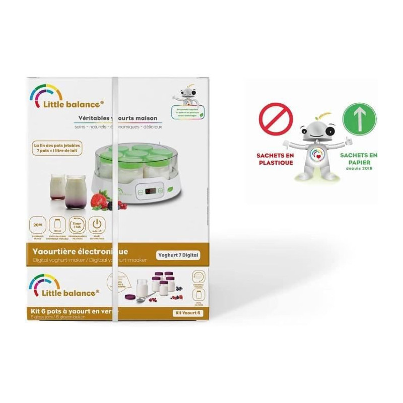 Yogurt maker - LITTLE BALANCE - Digital - 7 pots + 6 additional pots