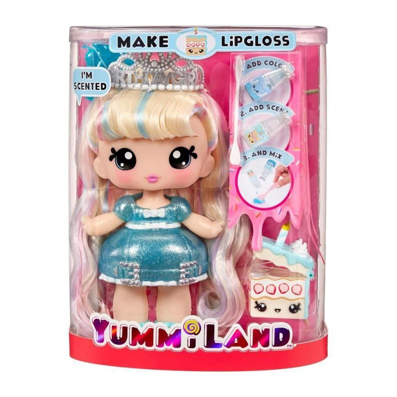 Yummiland - Large 25 cm doll to style and cuddle - Pet + scented lip b