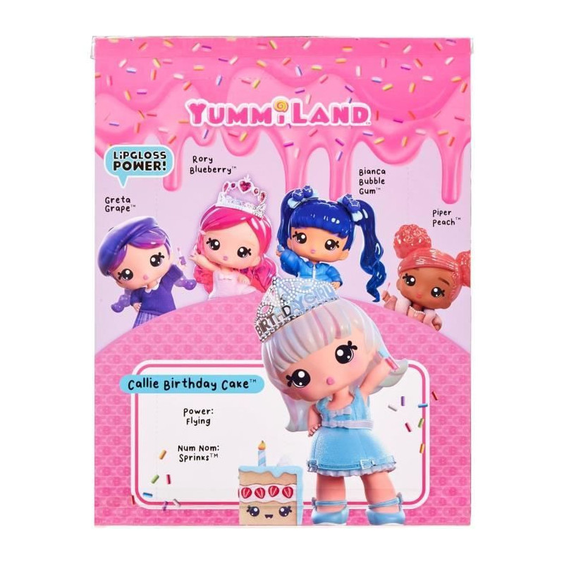 Yummiland - Large 25 cm doll to style and cuddle - Pet + scented lip b