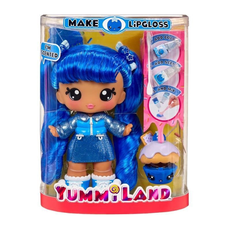 Yummiland - Large 25 cm doll to style and cuddle - Pet + scented lip b