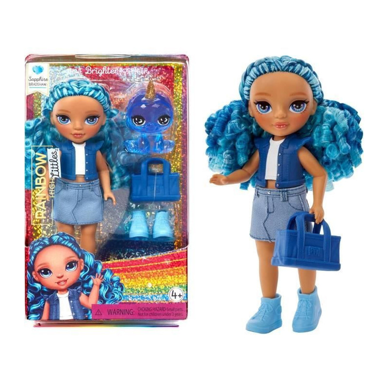 Rainbow High Littles - 15cm Doll + Pet - Blue - Ages 4 and up