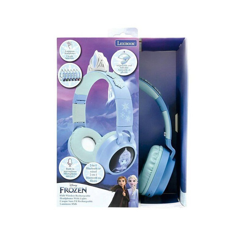 Foldable Bluetooth and wired luminous headset with a design of a tiara