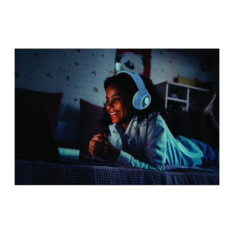 Foldable Bluetooth and wired luminous headset with a design of a tiara