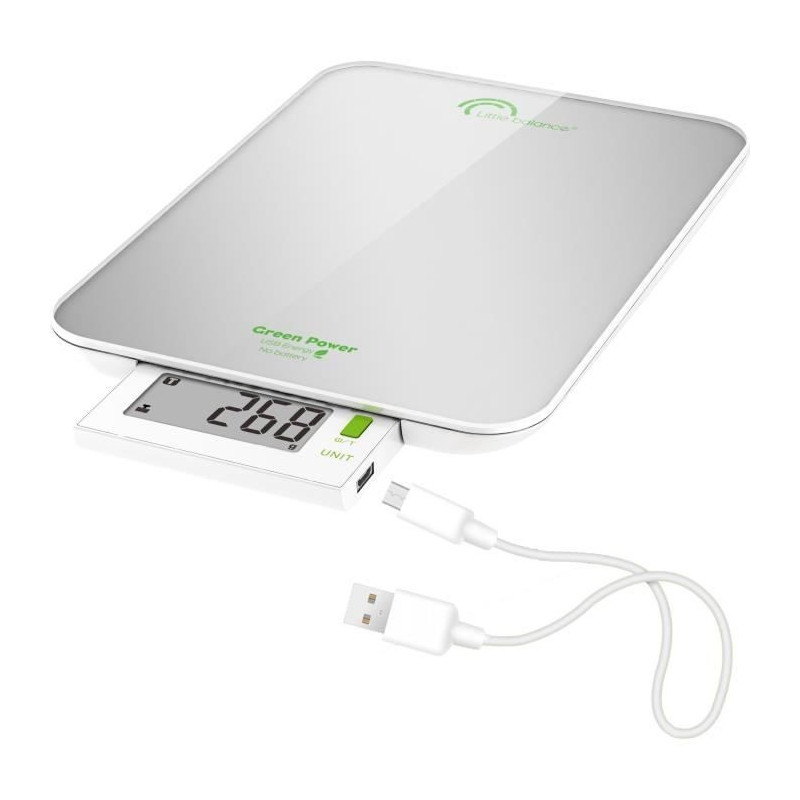 LITTLE BALANCE Balance Green Power USB - 6 kg - 1 g - Pearl Silver