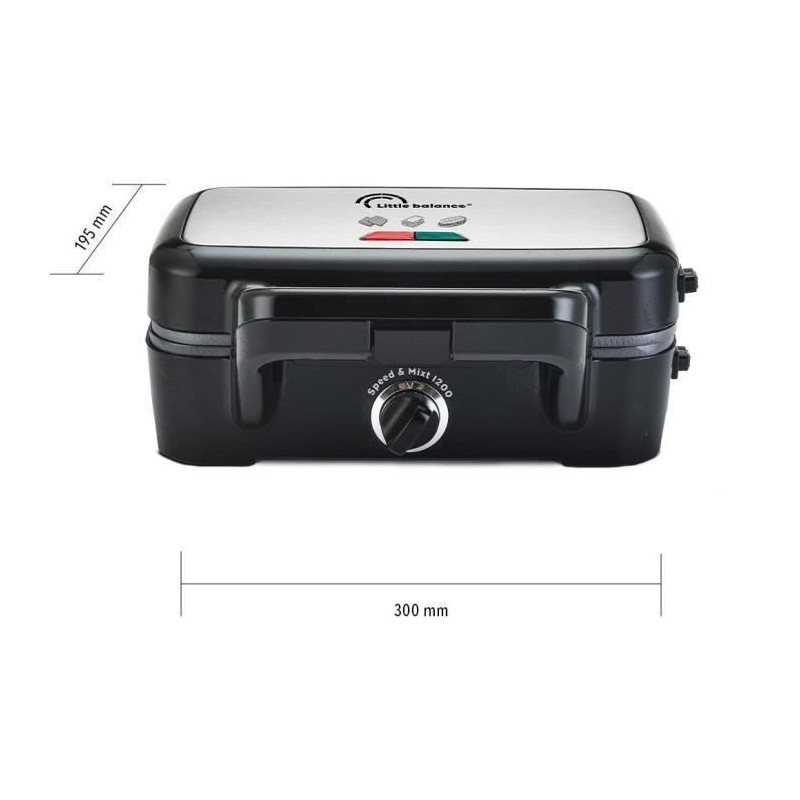 LITTLE BALANCE 8368 Speed'n Mixt 1200, Waffle iron & Grill 2 in 1, 1 w