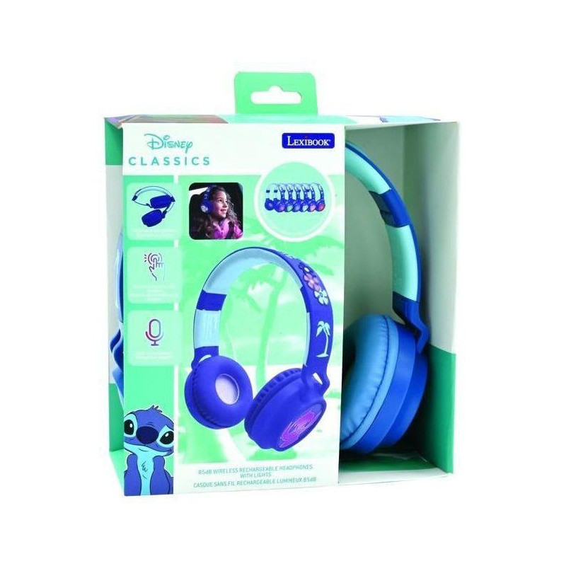 Foldable Bluetooth and wired light-up headphones with 3D design from t