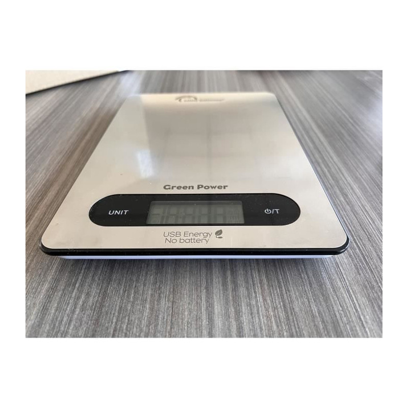 Kitchen scale - Slim - Stainless steel - USB - Repairable
