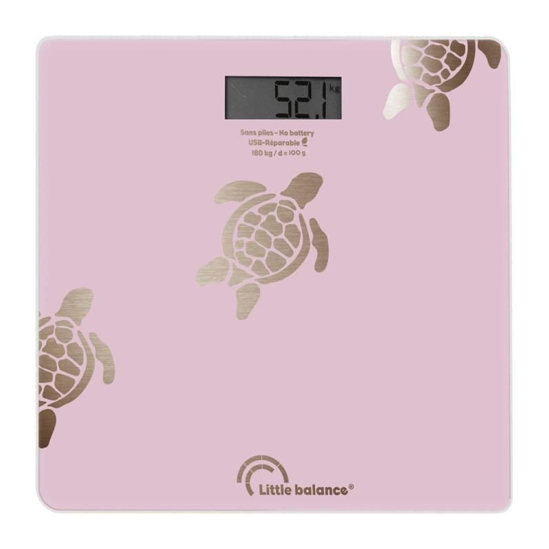 Bathroom scale - LITTLE BALANCE - 8729 - Metallic gold turtles - USB-r