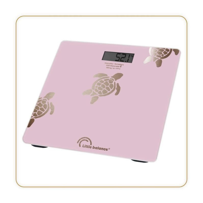 Bathroom scale - LITTLE BALANCE - 8729 - Metallic gold turtles - USB-r