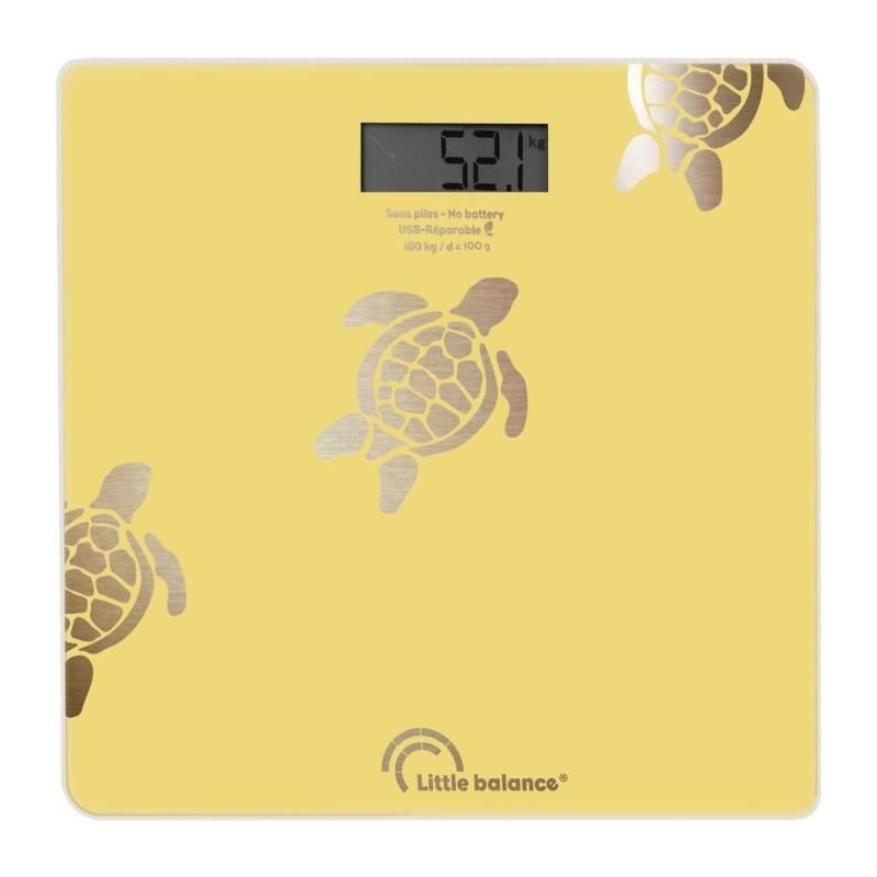 Bathroom scale - LITTLE BALANCE - 8731 - Metallic sand turtles - USB-r