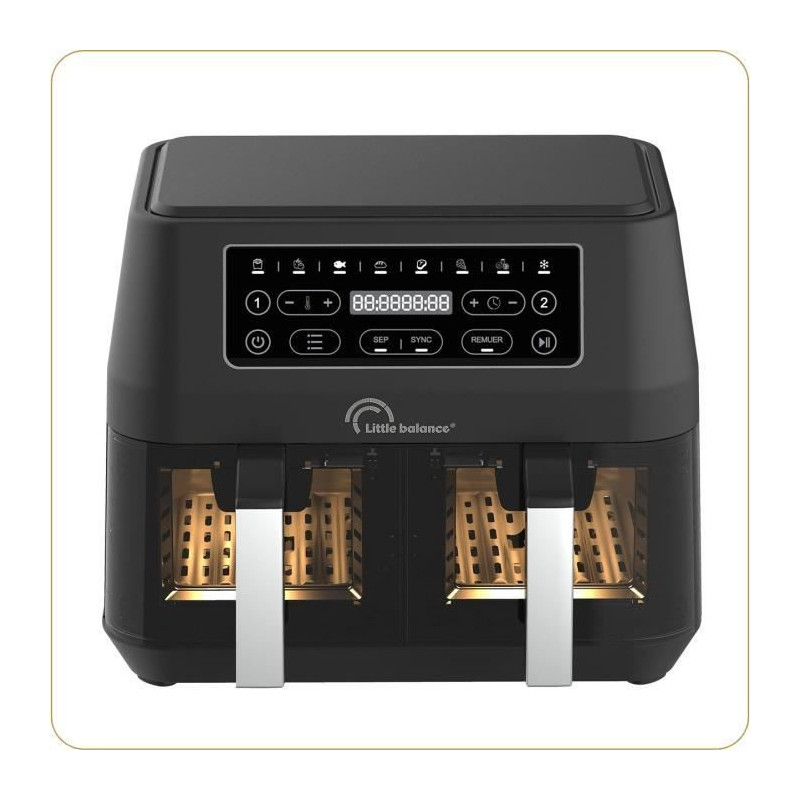 Diet fryer - LITTLE BALANCE - 8765 - Crousty light duo - 9 L - 2460 W