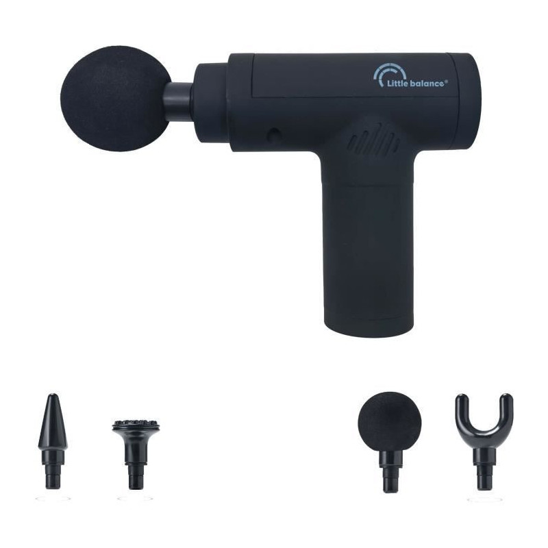 Massage gun - LITTLE BALANCE - Sport Relax - 6 speeds - 4 heads - Blac