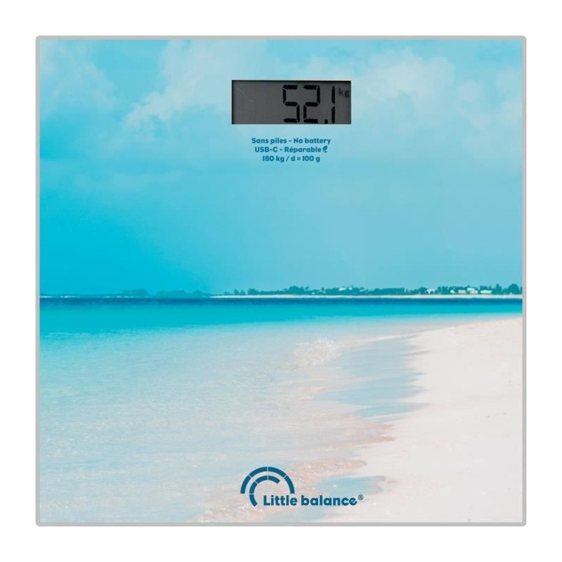 Bathroom scale - LITTLE BALANCE - USB-C - Caribbean
