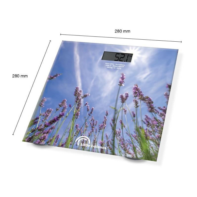 Bathroom scale - LITTLE BALANCE - USB-C - Lavender