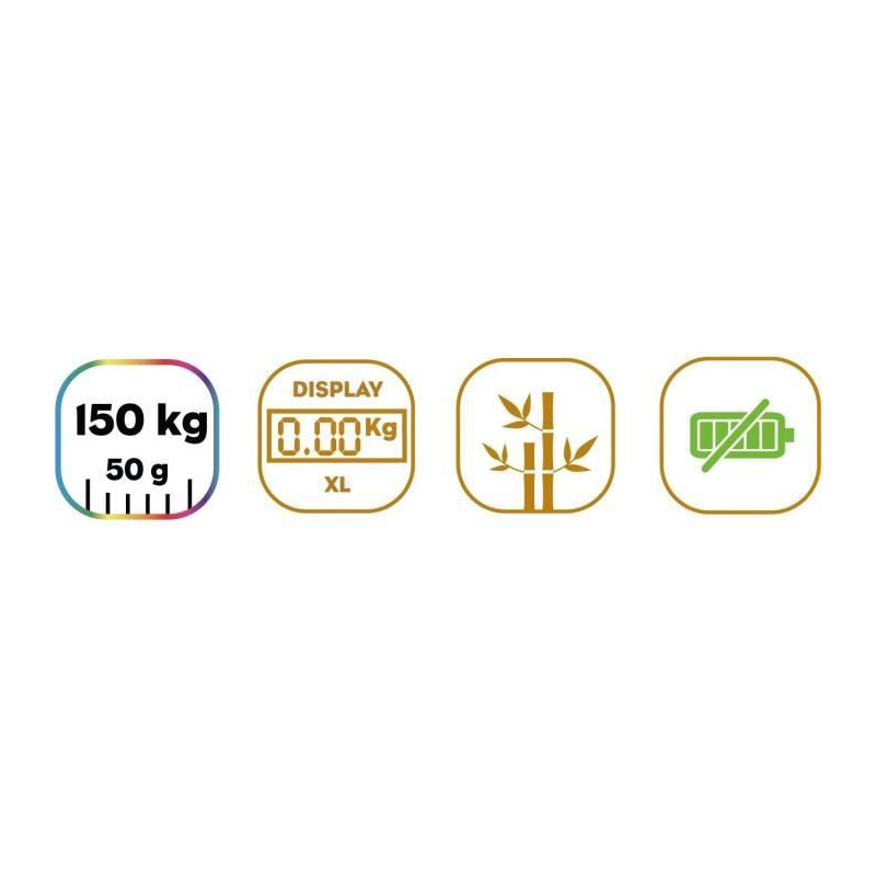 Bathroom scale - LITTLE BALANCE - Automatic Kinetic - Bamboo