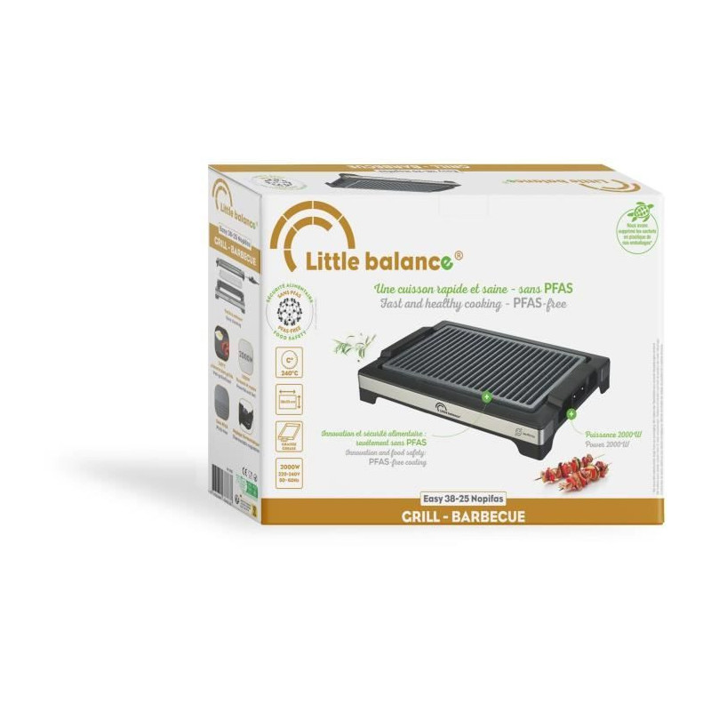 LITTLE BALANCE Electric Barbecue - Easy Nopifas - Cooking surface 38 x