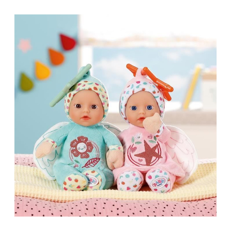 Baby Born - 2 Angel Rag Dolls - 18cm - Can be attached - Integrated ra