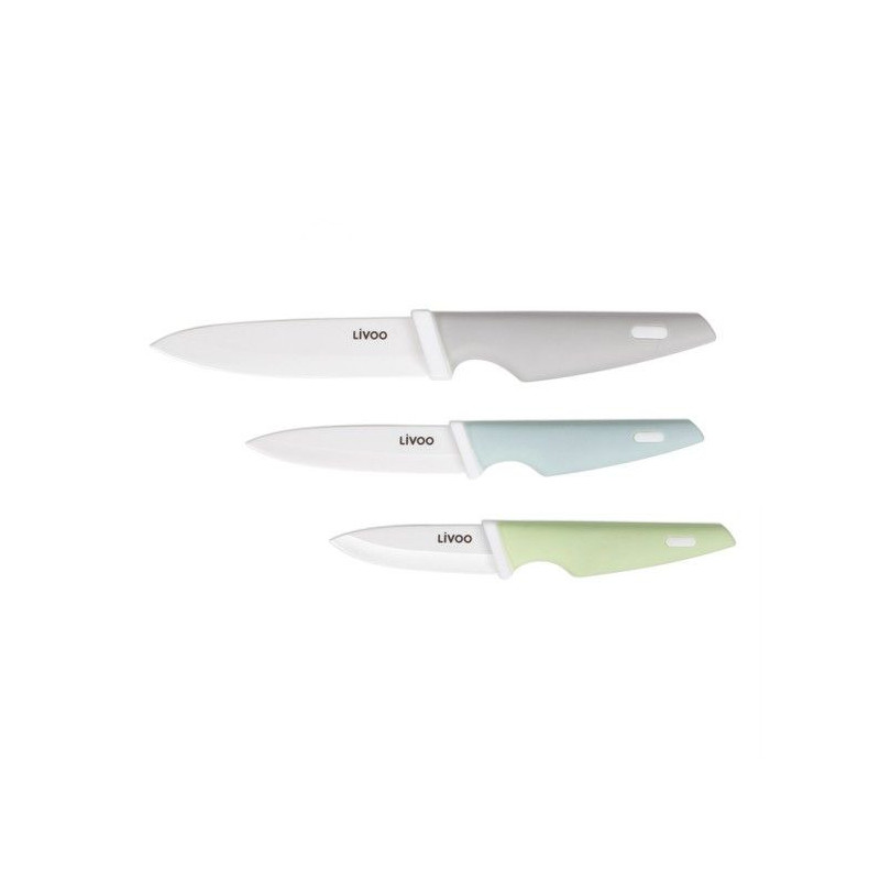 3-piece knife block - LIVOO - MEC137 - 7.5 / 10 / 12.5 cm - Ceramic bl