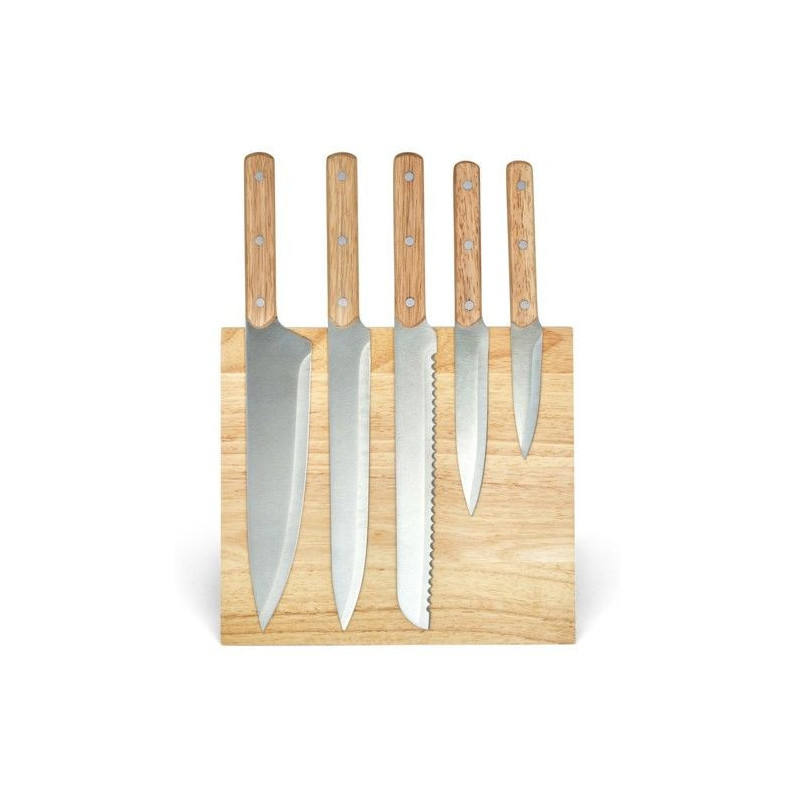 Set of 5 knives - LIVOO - MEC136 - 20 to 32.5 cm - Stainless steel bla